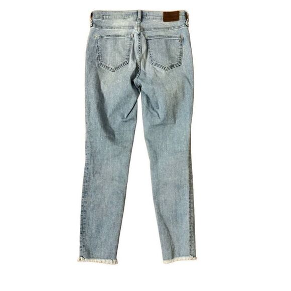 Madewell 9” High Rise Skinny Crop Jeans Light Wash Raw Hem Button Fly Size 26 - Picture 2 of 6